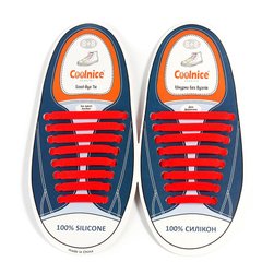 Силиконовые шнурки Coolnice Красные (8+8) 16 шт/комплект 656552256 фото