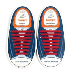 Силиконовые шнурки Coolnice Бордовые (8+8) 16 шт/комплект 656552982 фото