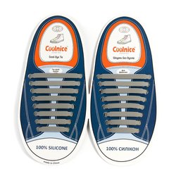 Силиконовые шнурки Coolnice Серые (8+8) 16 шт/комплект 656554101 фото