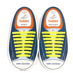 Силиконовые шнурки Coolnice Желтые (8+8) 16 шт/комплект 656554309 фото