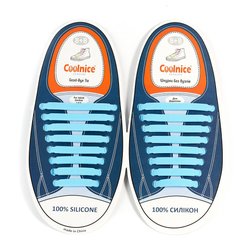 Силиконовые шнурки Coolnice Голубые (8+8) 16 шт/комплект 656555726 фото