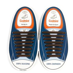 Силиконовые шнурки Coolnice Коричневые (8+8) 16 шт/комплект